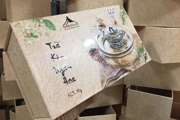 In hộp trà kim ngân hoa giá rẻ, chuyên nghiệp