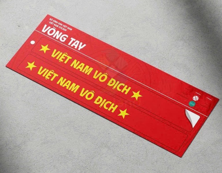 In sticker cổ vũ bóng đá hình chữ nhật