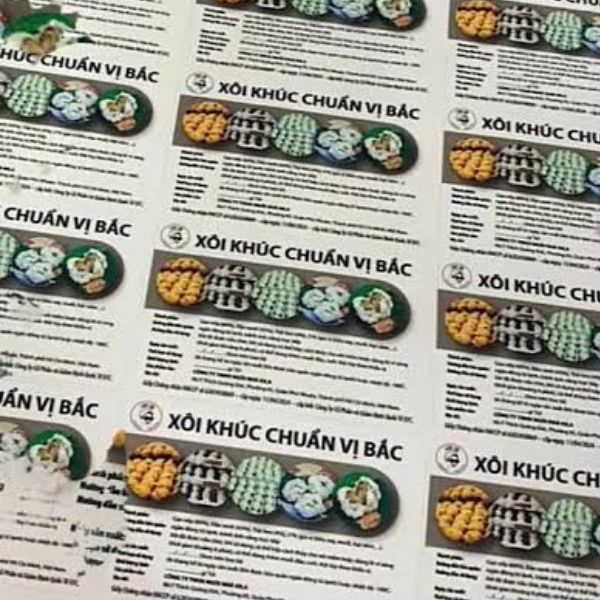 In tem dán hộp xôi khúc giá rẻ, chất lượng cao