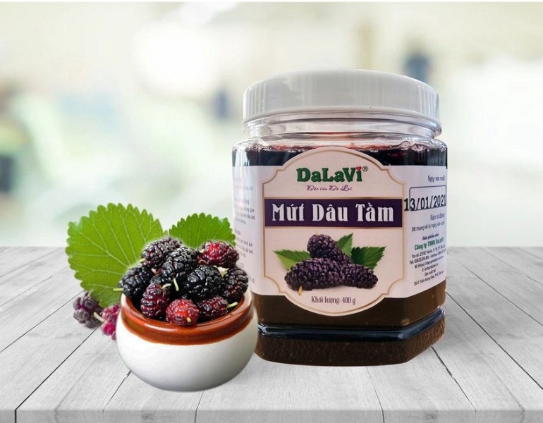 In tem mứt dâu tằm đẹp mắt