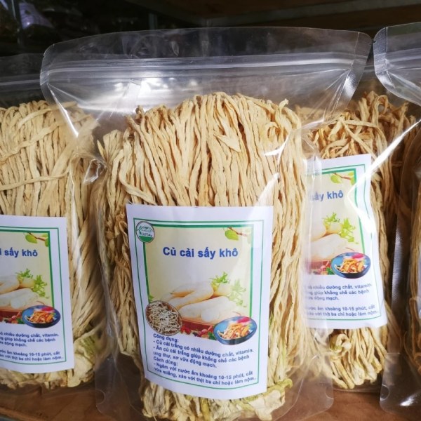 in tem nhãn củ cải sấy khô In Hoa Long nhận