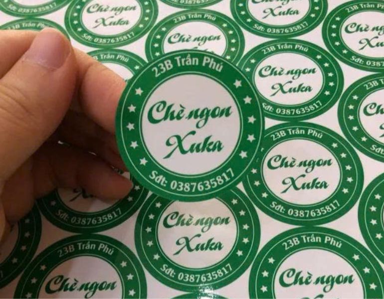 In tem nhãn dán ly chè số lượng ít
