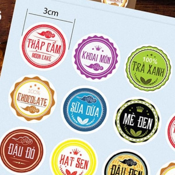 In tem nhãn nhân bánh giá rẻ, thiết kế theo yêu cầu