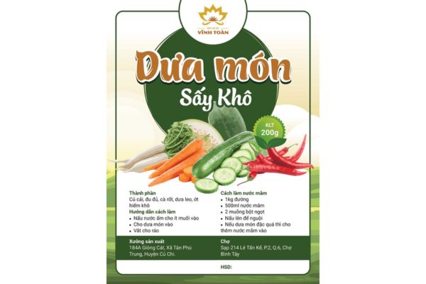 In tem nhãn dưa món giá rẻ, mẫu đẹp