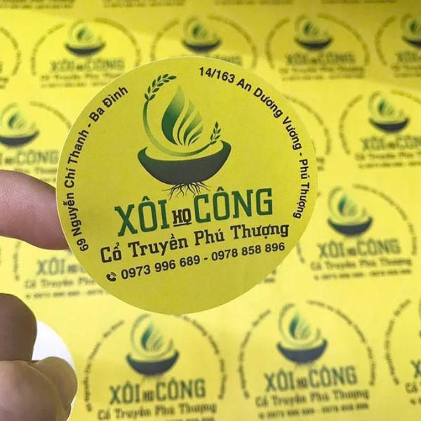 In tem nhãn xôi giá rẻ, thiết kế theo yêu cầu