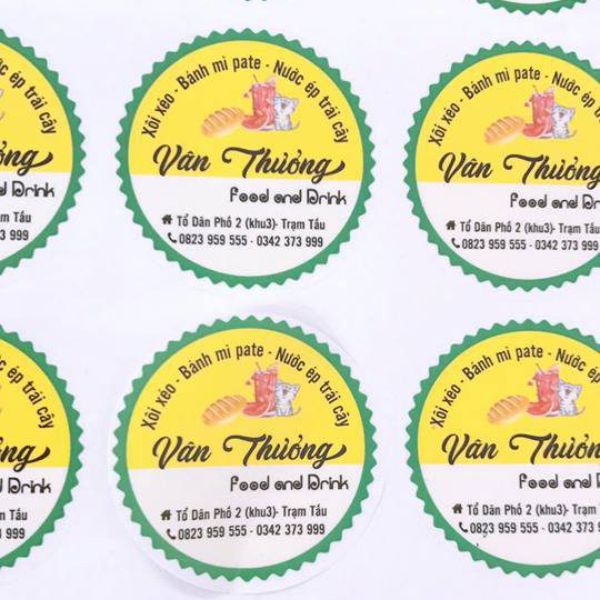 In tem nhãn xôi giá rẻ, thiết kế theo yêu cầu