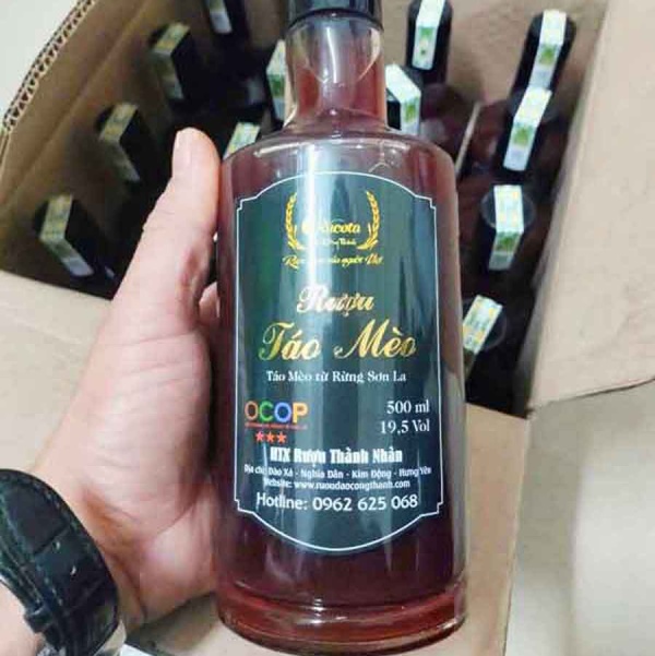 In Hoa Long nhận thiết kế và In tem rượu táo mèo lấy ngay
