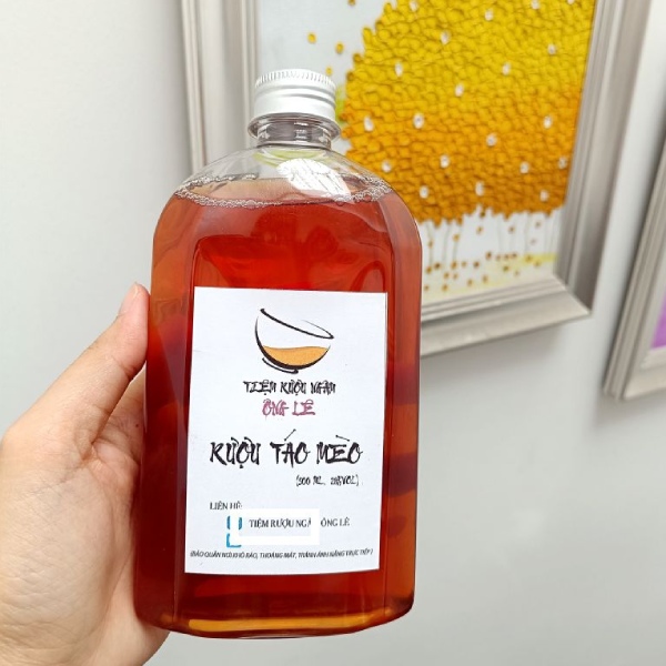 In Hoa Long nhận thiết kế và In tem rượu táo mèo sang trọng