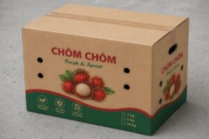 In Hoa Long nhận thiết kế và In thùng carton đựng chôm chôm cao cấp