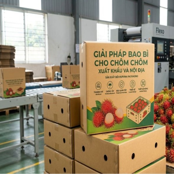 In Hoa Long nhận thiết kế và In thùng carton đựng chôm chôm chuyên nghiệp