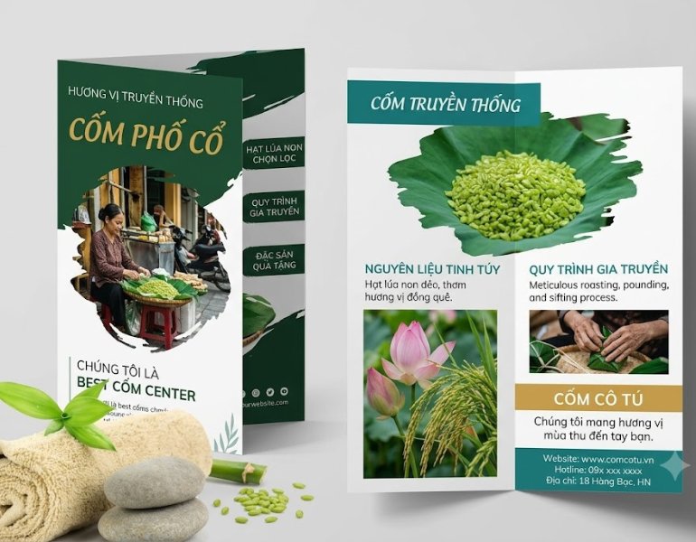 In tờ rơi cốm phố cổ thu hút