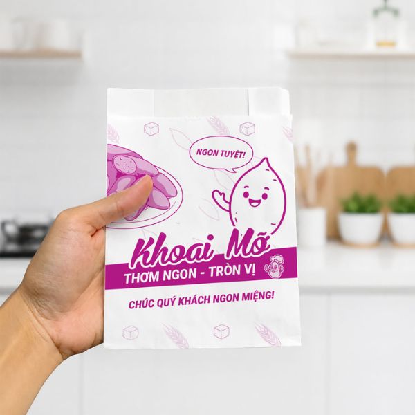 Túi giấy đựng bánh khoai mỡ giá rẻ, mẫu đẹp