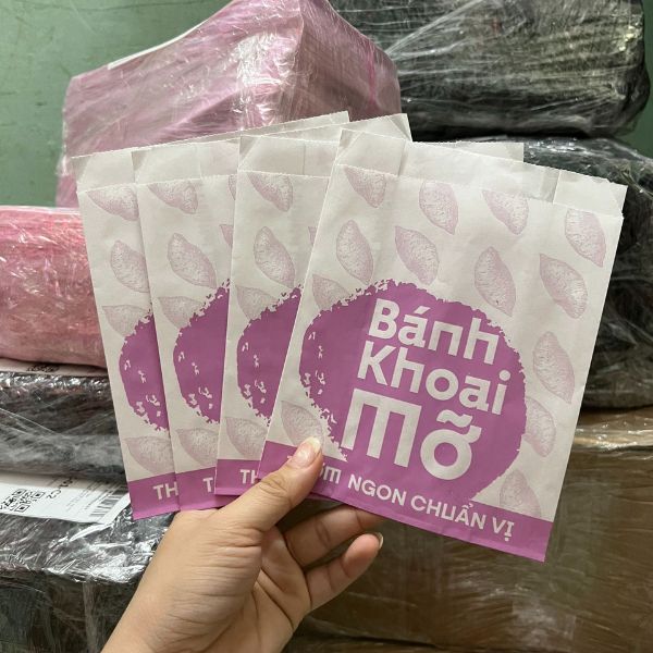 Túi giấy đựng bánh khoai mỡ giá rẻ, mẫu đẹp