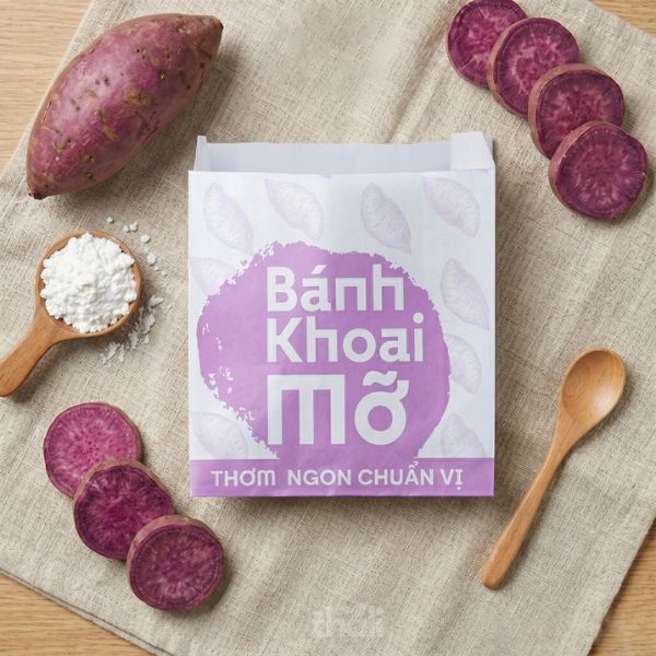 Túi giấy đựng bánh khoai mỡ giá rẻ, mẫu đẹp