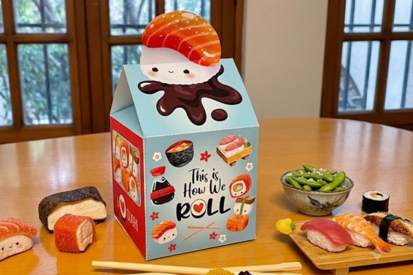 Mẫu hộp giấy đựng kimbap sushi ấn tượng