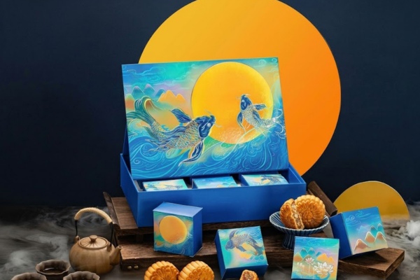 Mẫu in hộp bánh trung thu Song Ngư nắp trượt