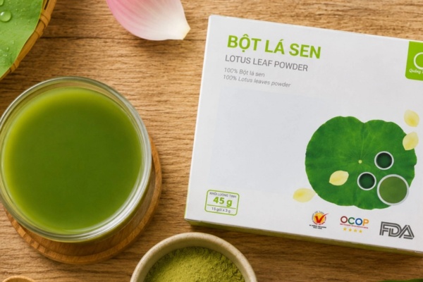 Mẫu in hộp bột lá sen đẹp mắt