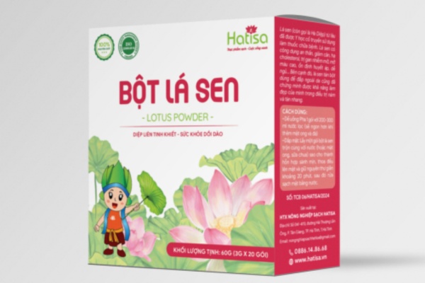 Mẫu in hộp bột lá sen nổi bật
