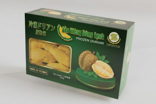 Mẫu in hộp giấy đựng sầu riêng tách múi nắp gài