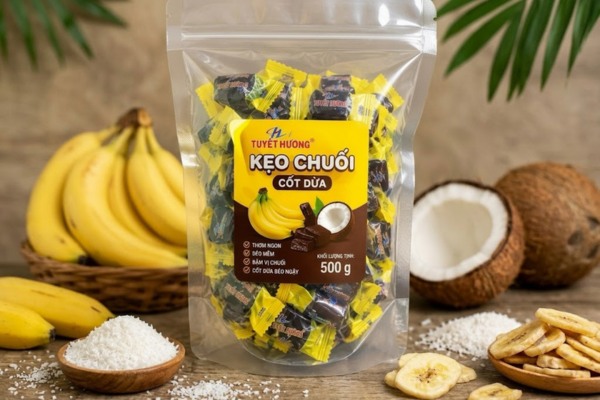Mẫu in tem kẹo chuối nổi bật