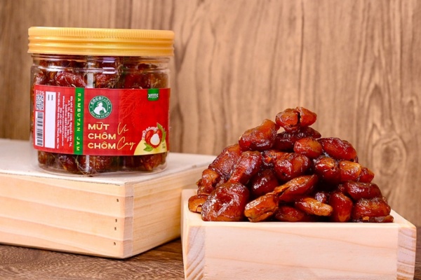 Mẫu in tem mứt chôm chôm nổi bật