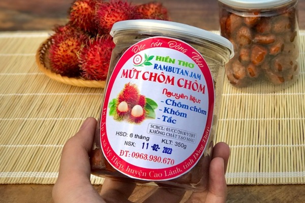 Mẫu in tem mứt chôm chôm đẹp mắt