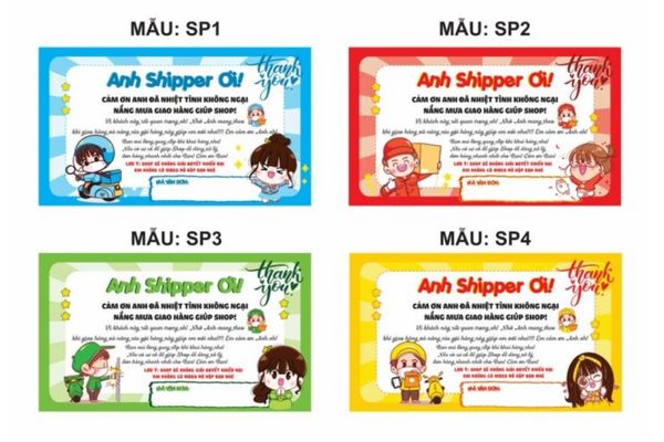 In tem cảm ơn shipper giá rẻ, mẫu đẹp