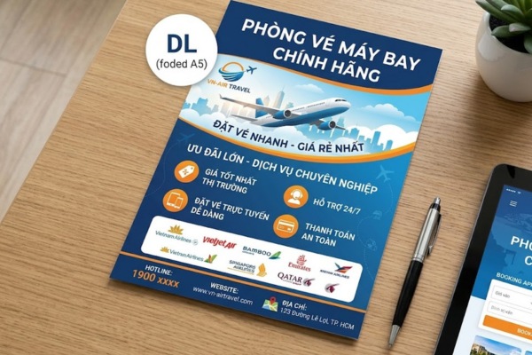 Mẫu tờ rơi phòng vé máy bay chuyên nghiệp
