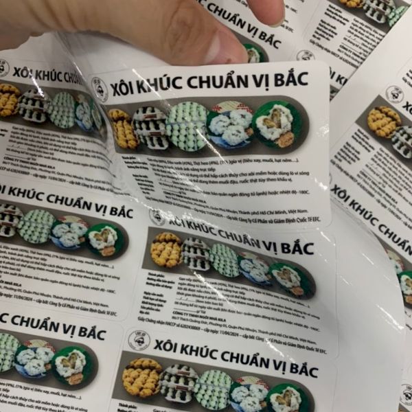In tem dán hộp xôi khúc In tem dán hộp xôi khúc giá rẻ, chất lượng cao