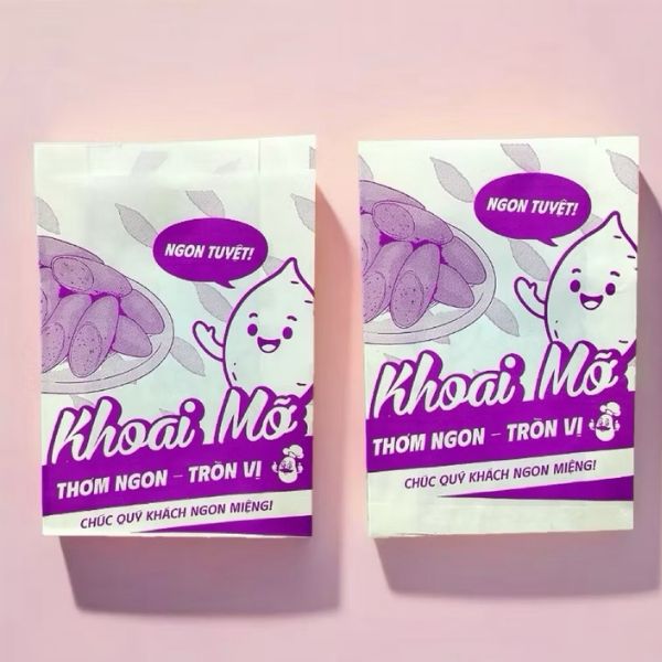 Túi giấy đựng bánh khoai mỡ giá rẻ, mẫu đẹp