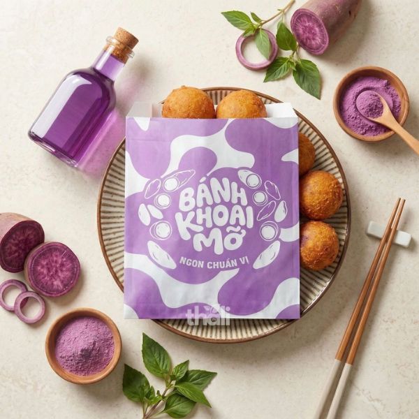 Túi giấy đựng bánh khoai mỡ giá rẻ, mẫu đẹp