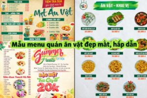 17+ Mẫu menu quán ăn vặt thiết kế rực rỡ