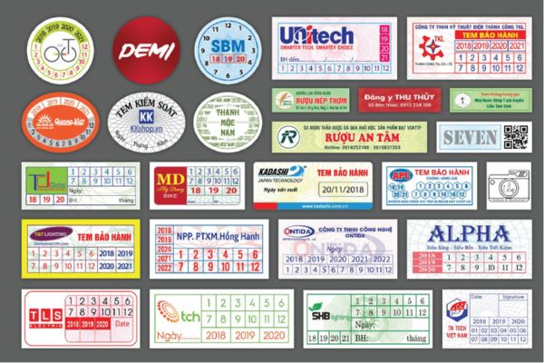 Mẫu tem vỡ bảo hành theo yêu cầu