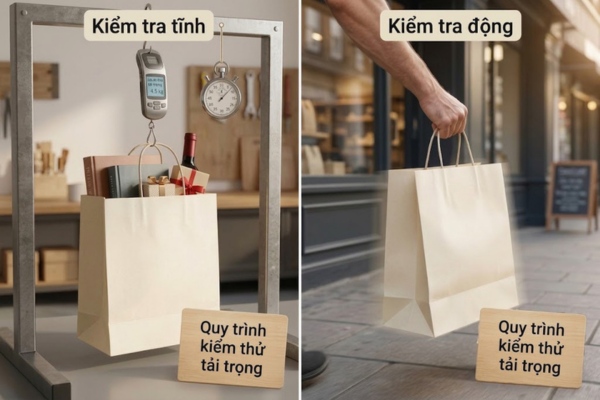 Cách kiểm thử túi giấy chịu được bao nhiêu kg