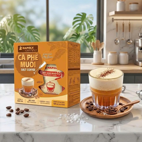 In Hoa Long nhận thiết kế và in hộp cà phê muối cửa sổ
