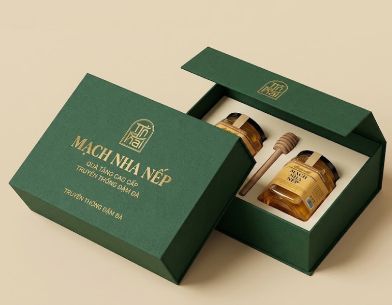 In hộp đựng mạch nha nắp gập