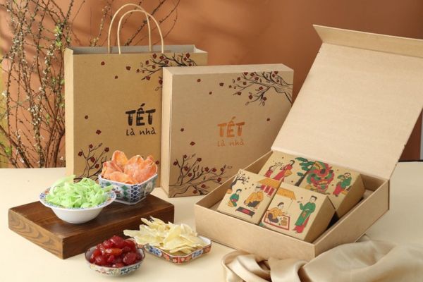 Hộp quà Tết giấy kraft tại Hà Nội