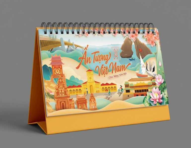 In lịch quảng cáo để bàn