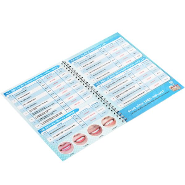 In menu nha khoa mẫu đẹp tại Hà Nội