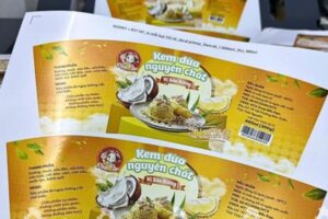 In tem dán hộp kem tươi giá rẻ, chất lượng cao