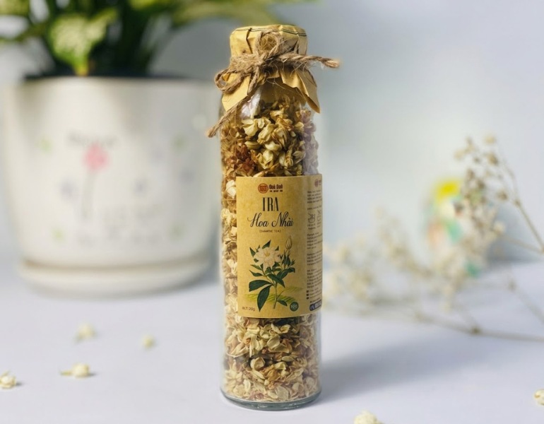 In tem nhãn trà hoa nhài đẹp mắt