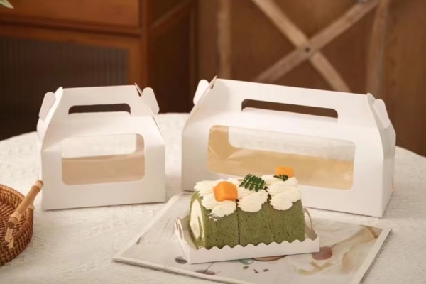 Mẫu hộp giấy đựng bánh cuộn kem đủ size