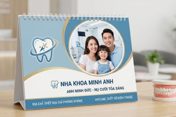 Mẫu in lịch để bàn nha khoa chuyên nghiệp