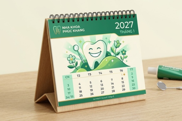 Mẫu in lịch để bàn nha khoa thu hút