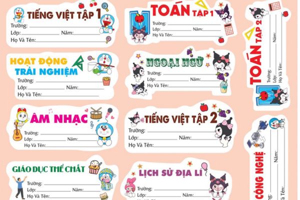 Mẫu nhãn vở tiểu học giá rẻ, chất lượng cao