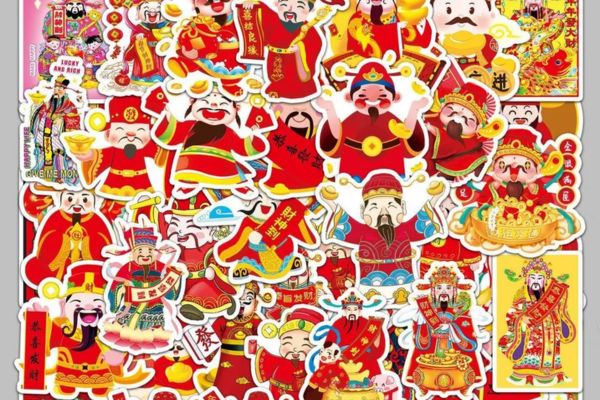Sticker thần tài Tết theo yêu cầu