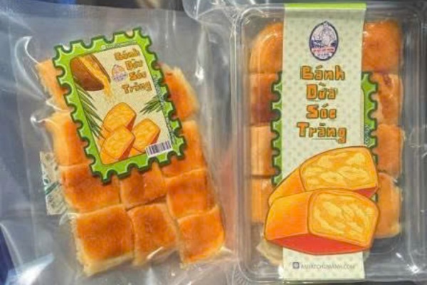 Mẫu in tem nhãn bánh dừa nướng niêm phong