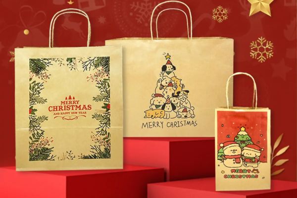 Túi giấy kraft giáng sinh giá rẻ, mẫu đẹp