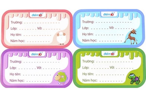 Mẫu nhãn vở tiểu học giá rẻ, chất lượng cao
