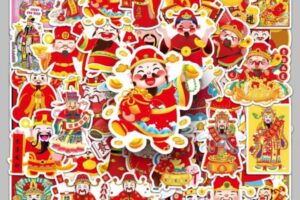 Sticker thần tài Tết theo yêu cầu